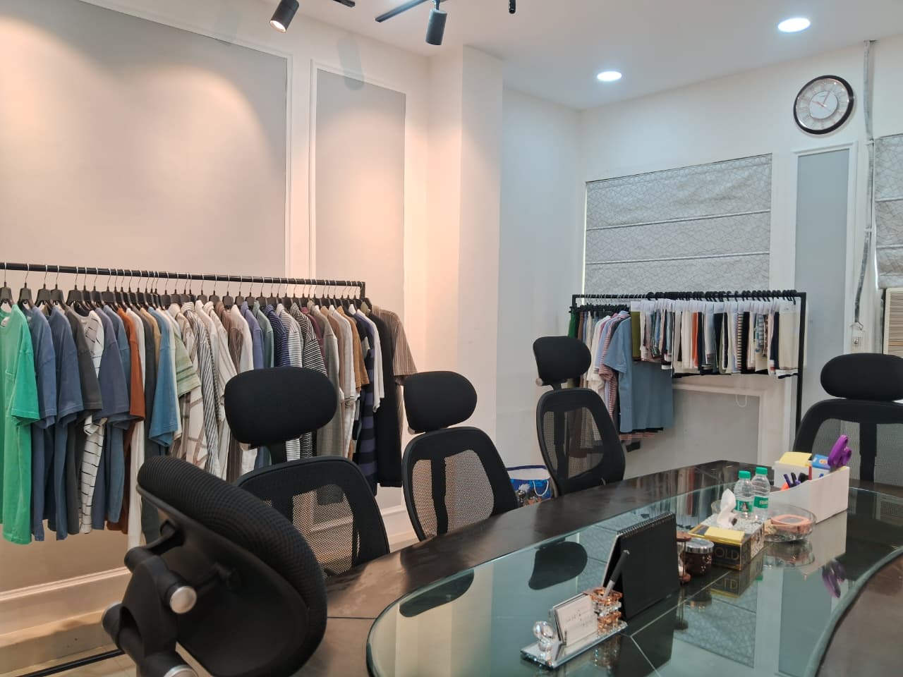CB Prime showroom with apparel samples